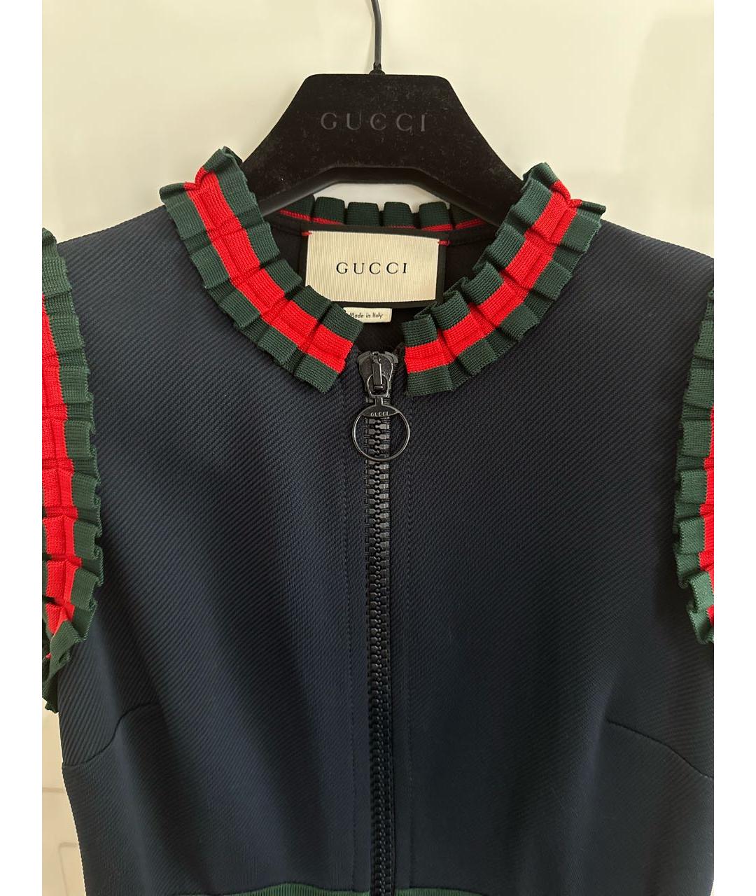 GUCCI Темно-синее полиамидовое повседневное платье, фото 4