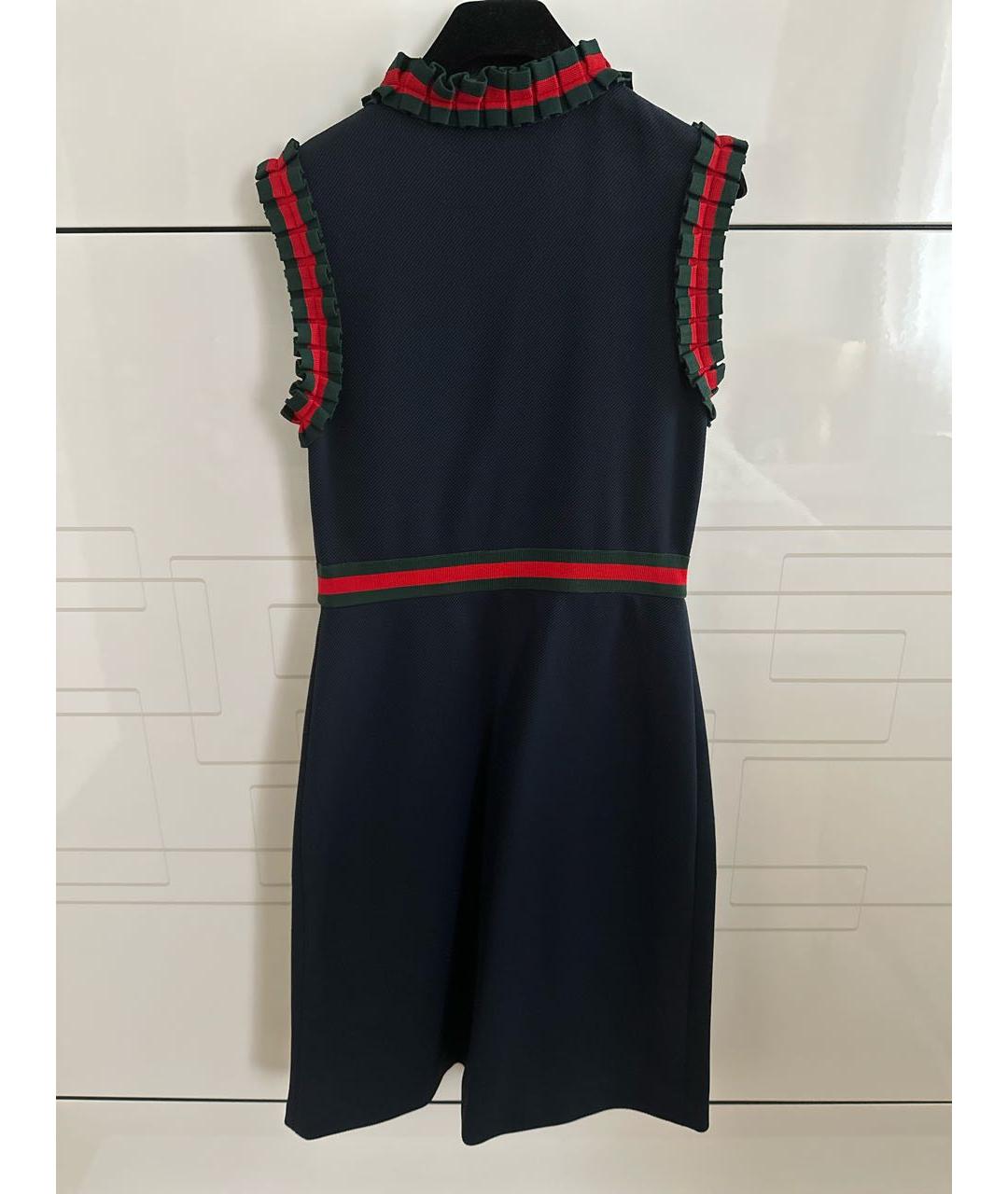 GUCCI Темно-синее полиамидовое повседневное платье, фото 2