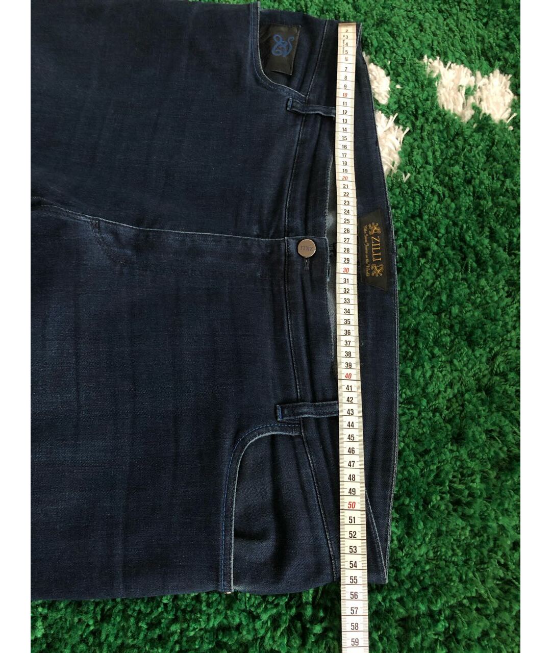 ZILLI Темно-синие хлопко-полиэстеровые прямые джинсы, фото 7