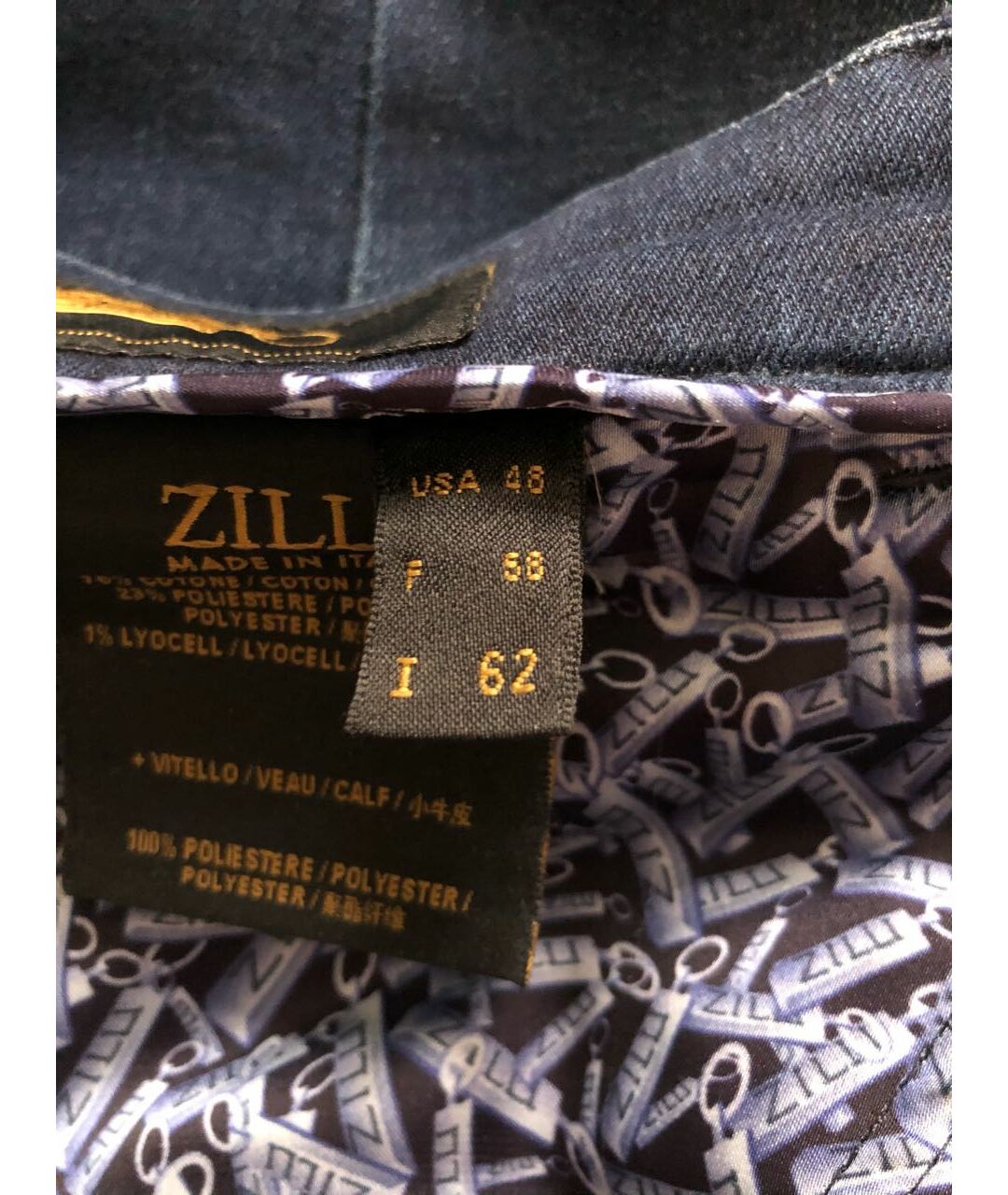ZILLI Темно-синие хлопко-полиэстеровые прямые джинсы, фото 6