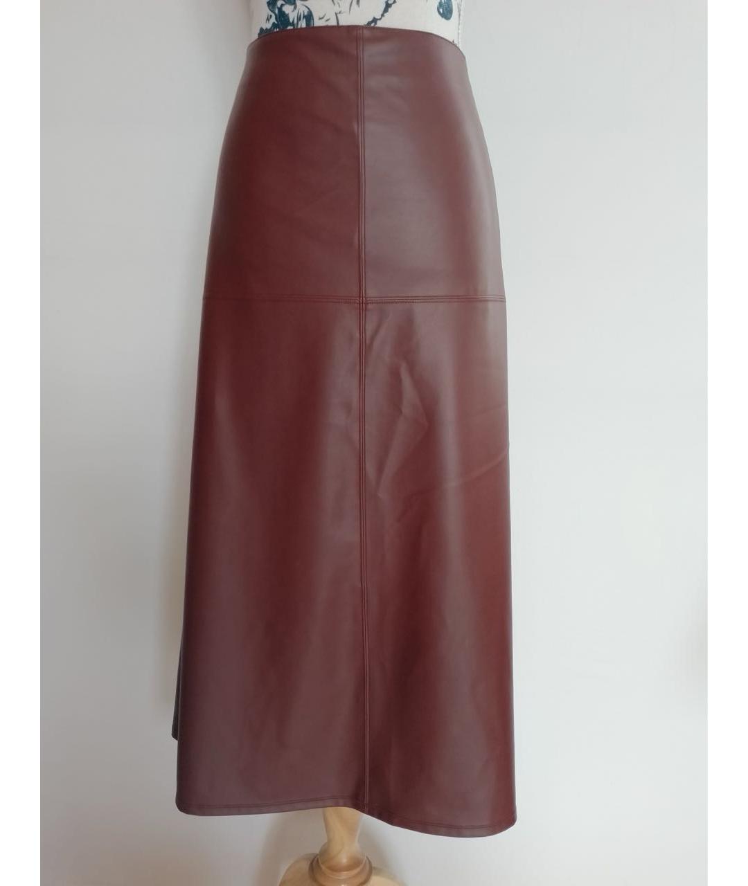 MAX MARA Бордовая юбка миди, фото 2