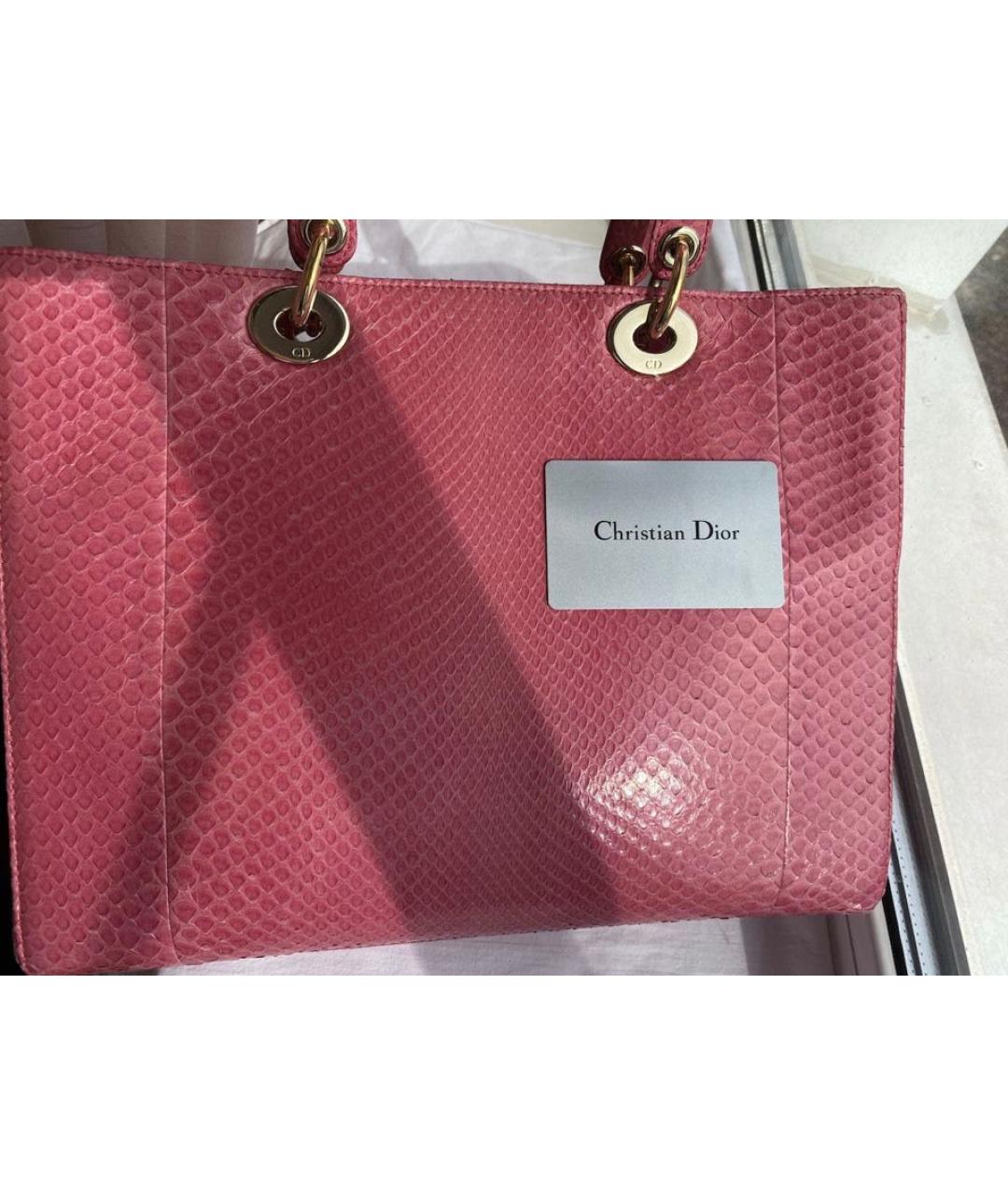 CHRISTIAN DIOR PRE-OWNED Розовая сумка тоут из экзотической кожи, фото 3