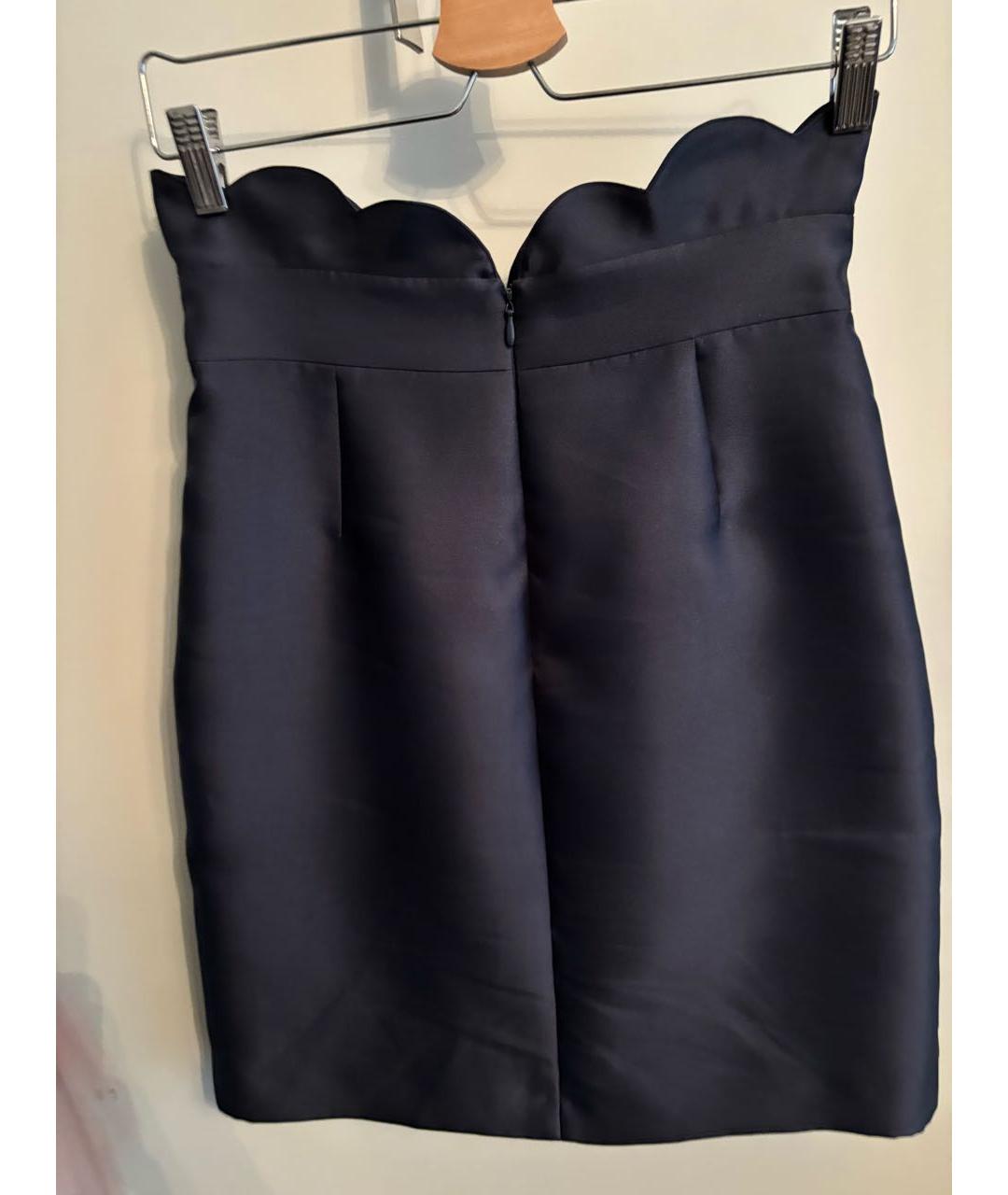 MAX&CO Темно-синяя полиэстеровая юбка мини, фото 2