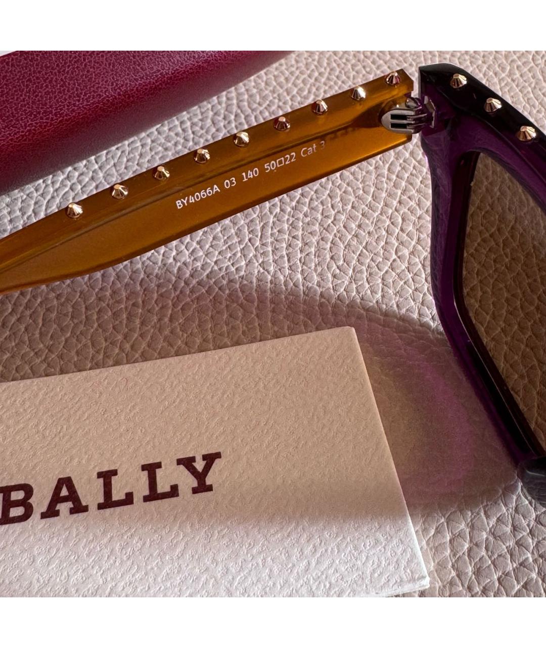BALLY Фиолетовые пластиковые солнцезащитные очки, фото 5