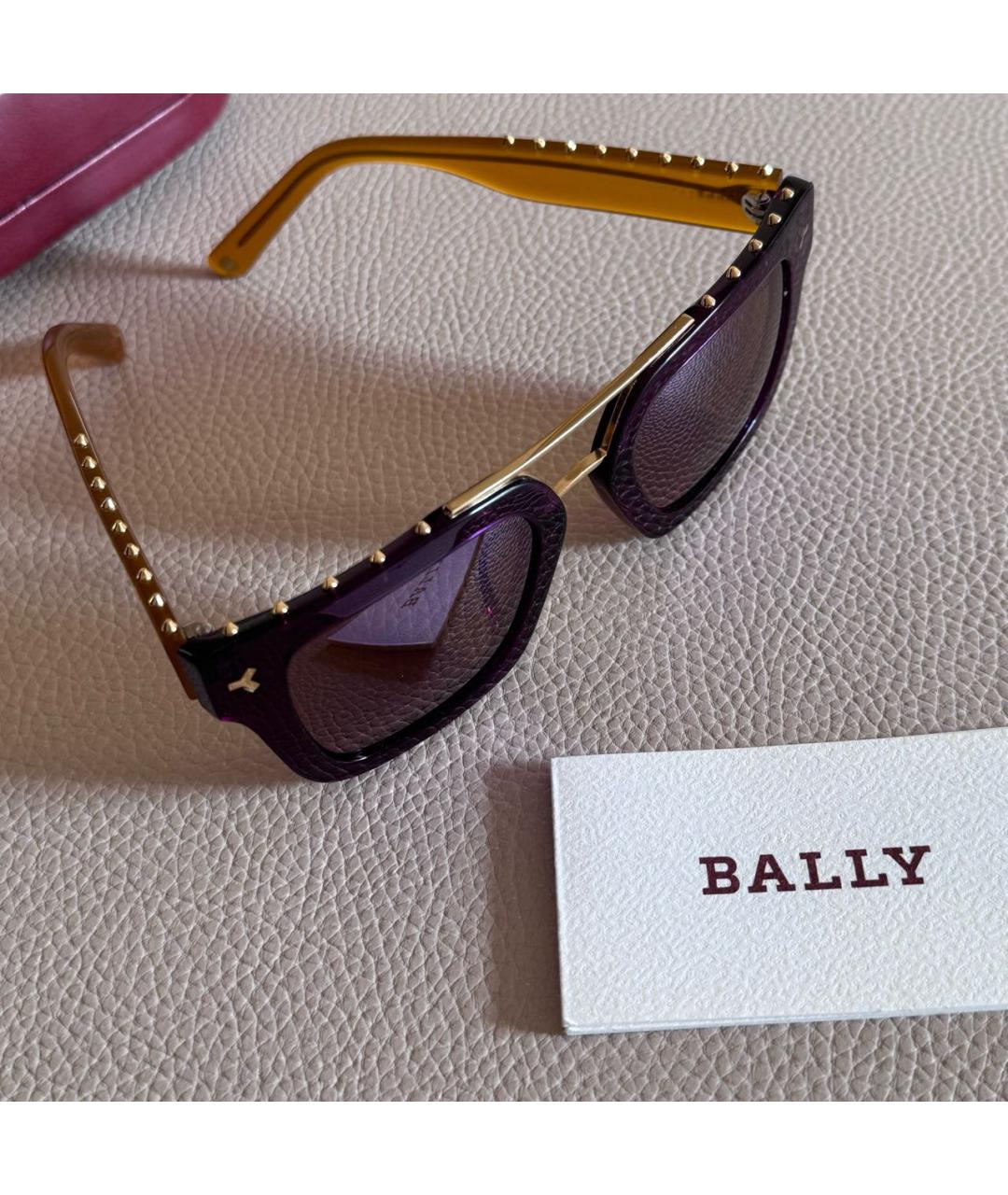 BALLY Фиолетовые пластиковые солнцезащитные очки, фото 6