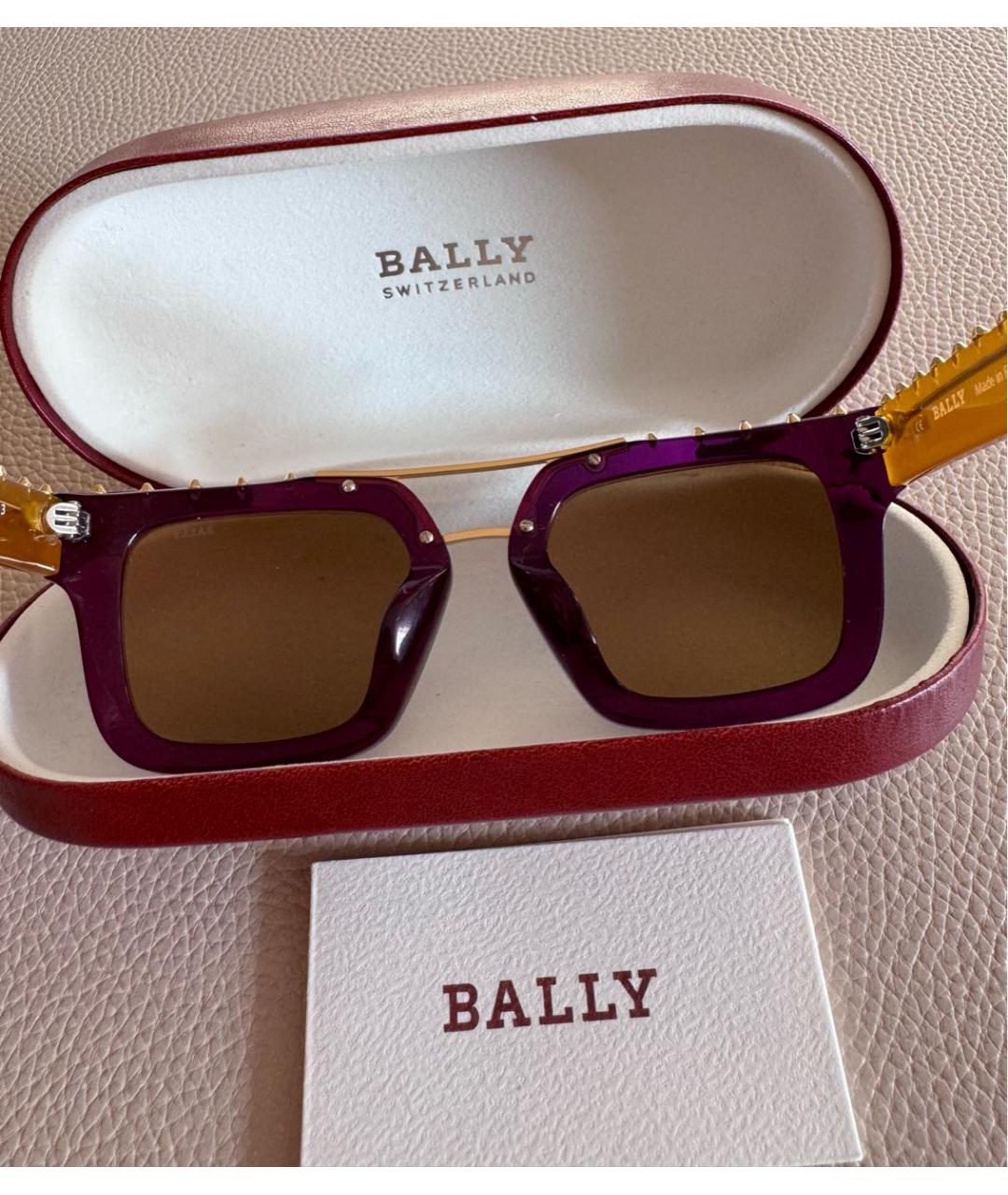 BALLY Фиолетовые пластиковые солнцезащитные очки, фото 4