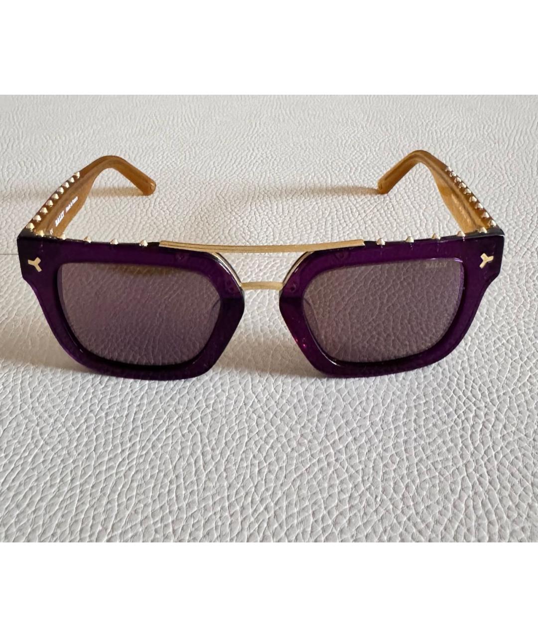 BALLY Фиолетовые пластиковые солнцезащитные очки, фото 9