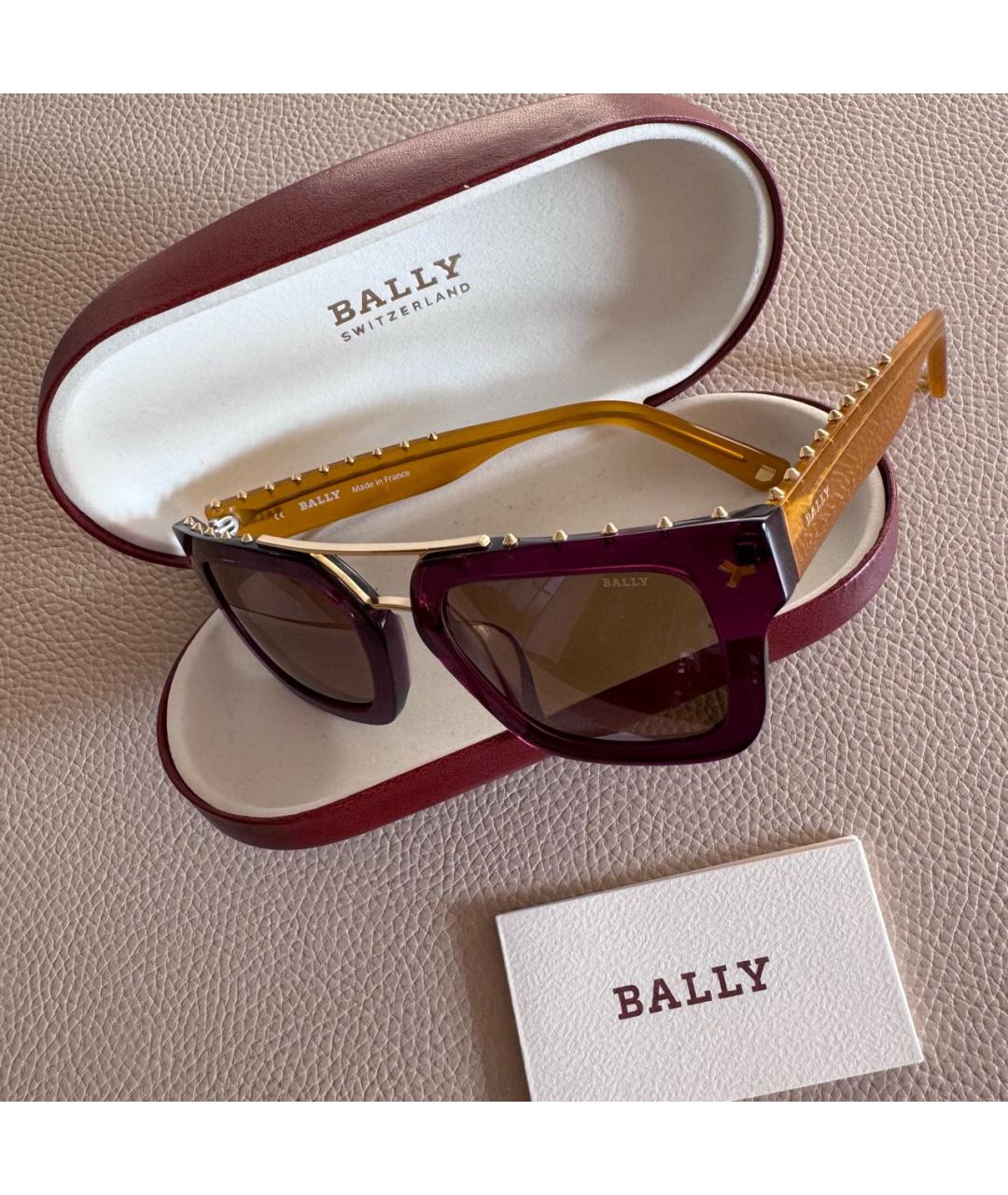 BALLY Фиолетовые пластиковые солнцезащитные очки, фото 2