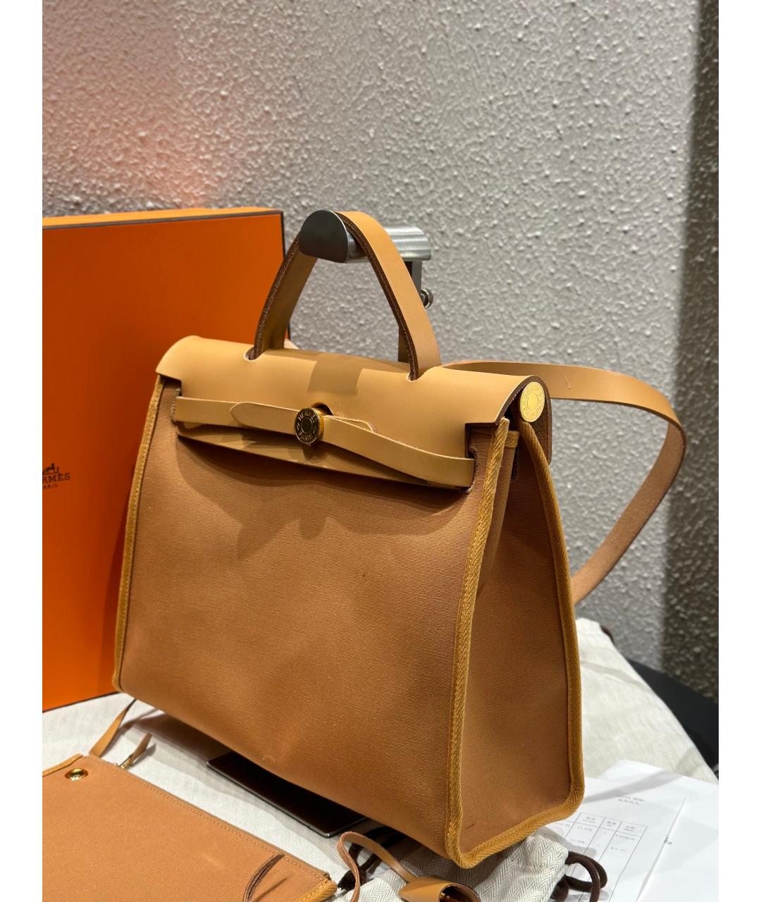 HERMES PRE-OWNED Коричневая сумка с короткими ручками, фото 5