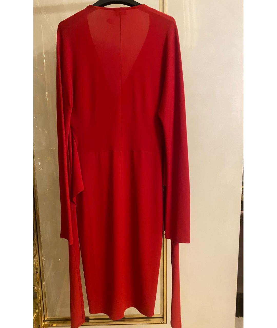 VALENTINO Красное шелковое коктейльное платье, фото 2