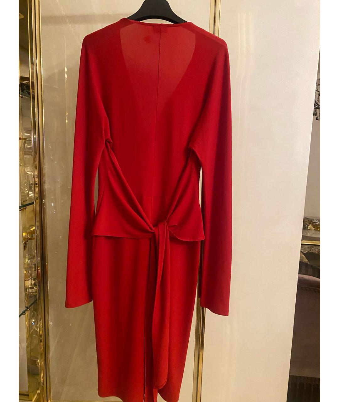 VALENTINO Красное шелковое коктейльное платье, фото 3