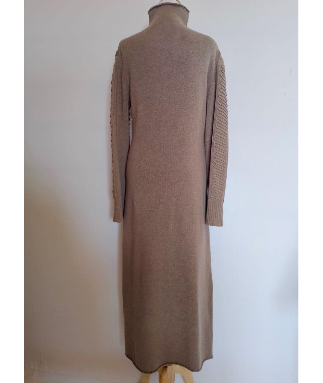 ALTUZARRA Коричневое шерстяное повседневное платье, фото 4