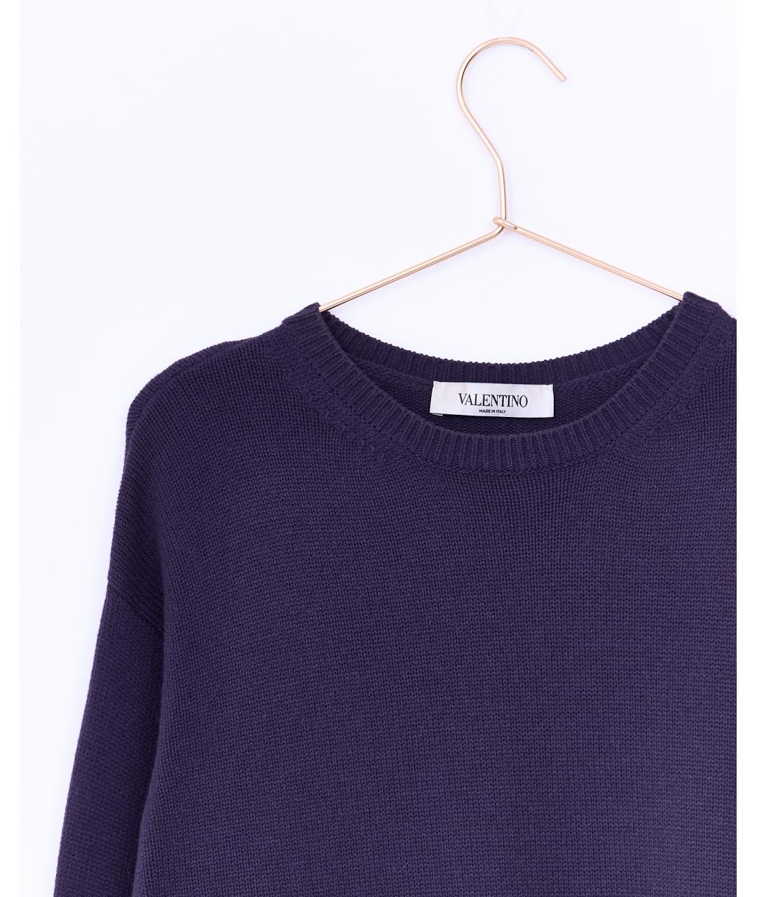 VALENTINO Фиолетовый шерстяной джемпер / свитер, фото 3