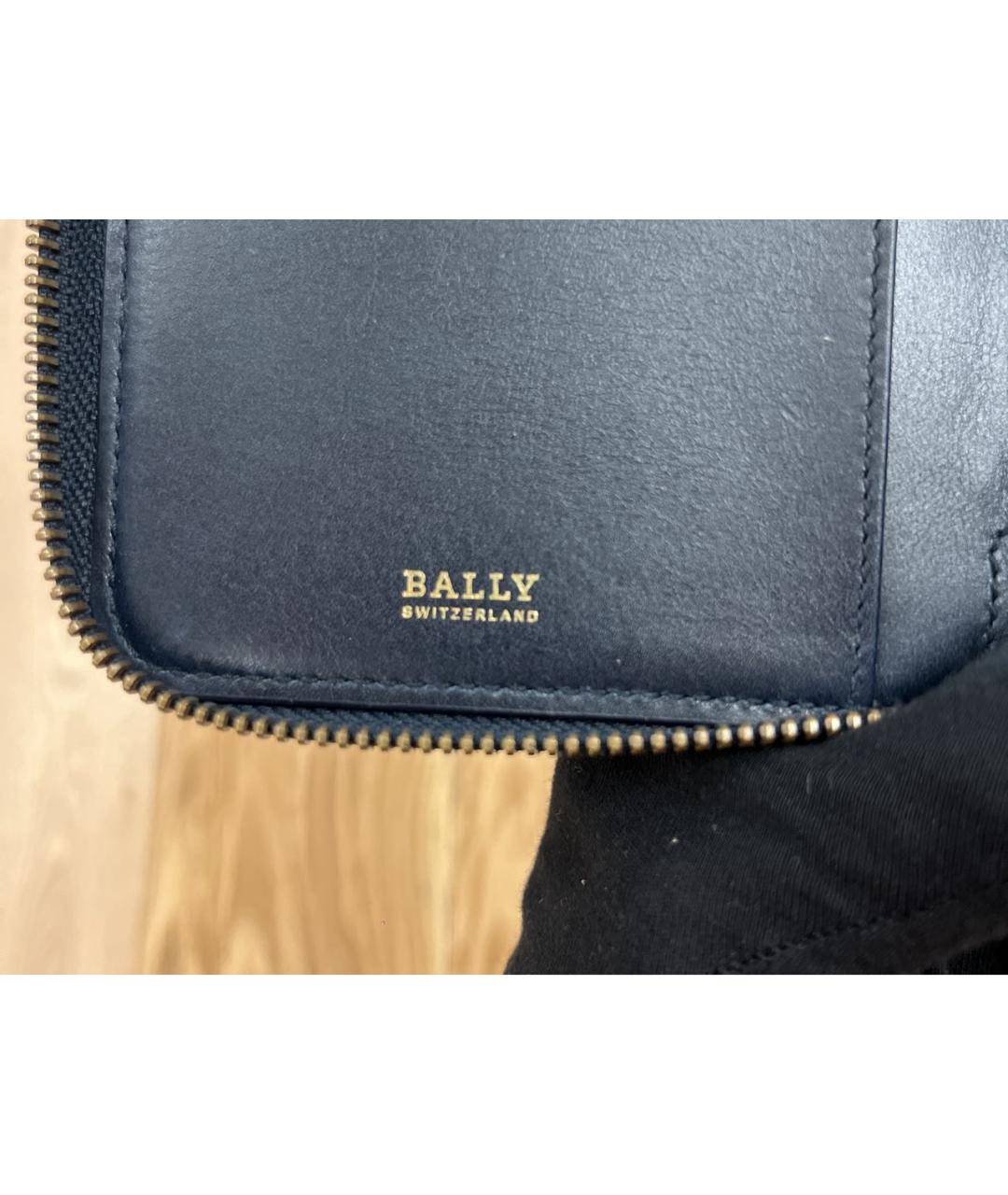 BALLY Темно-синий кожаный кошелек, фото 7