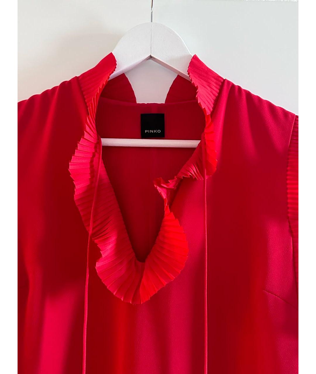 PINKO Красное полиэстеровое вечернее платье, фото 4