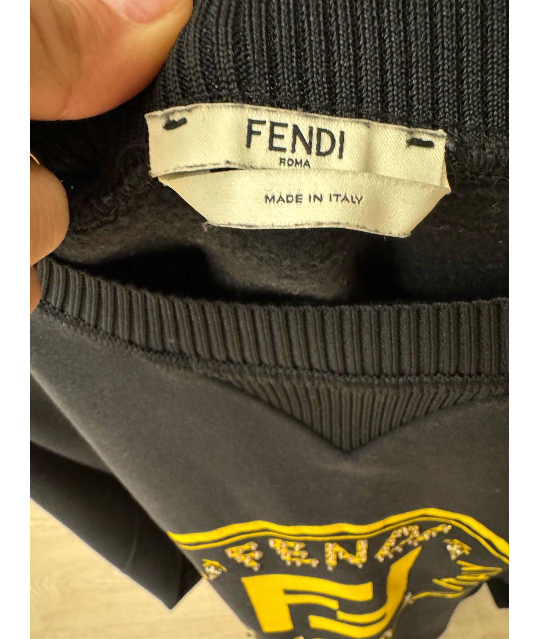 FENDI Черный хлопковый джемпер / свитер, фото 4
