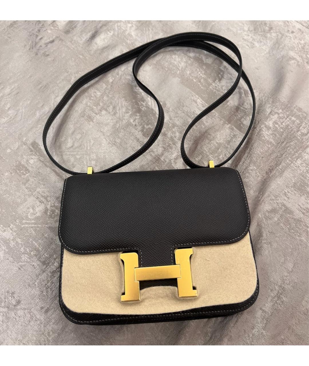 HERMES Черная кожаная сумка через плечо, фото 6