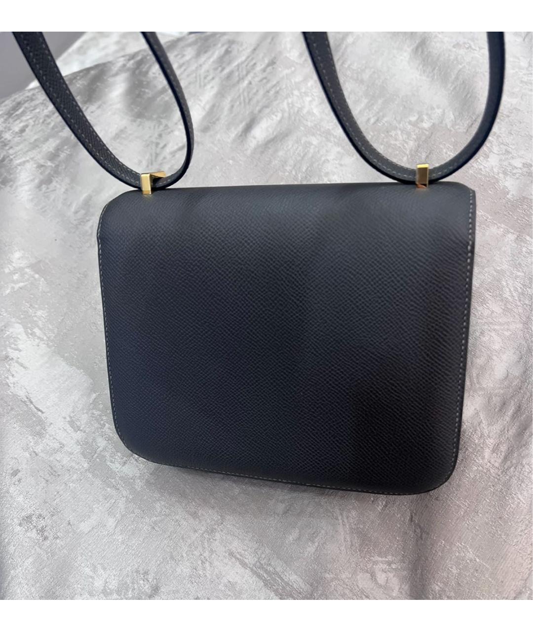 HERMES Черная кожаная сумка через плечо, фото 4