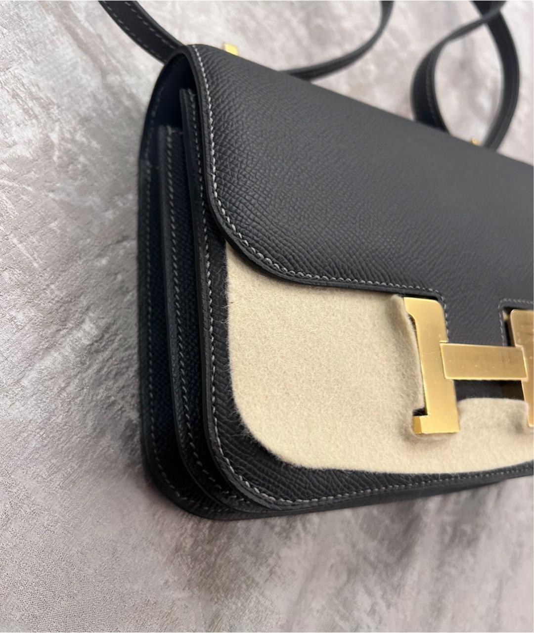 HERMES Черная кожаная сумка через плечо, фото 2