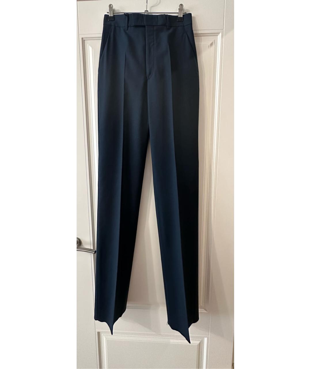 GUCCI Темно-синие шерстяные прямые брюки, фото 8