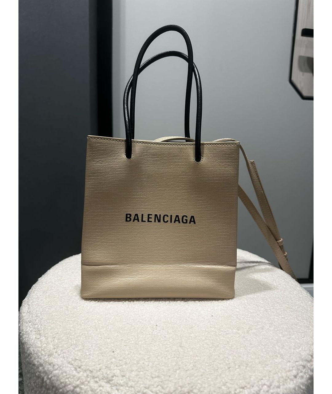 BALENCIAGA Бежевая сумка через плечо из искусственной кожи, фото 7