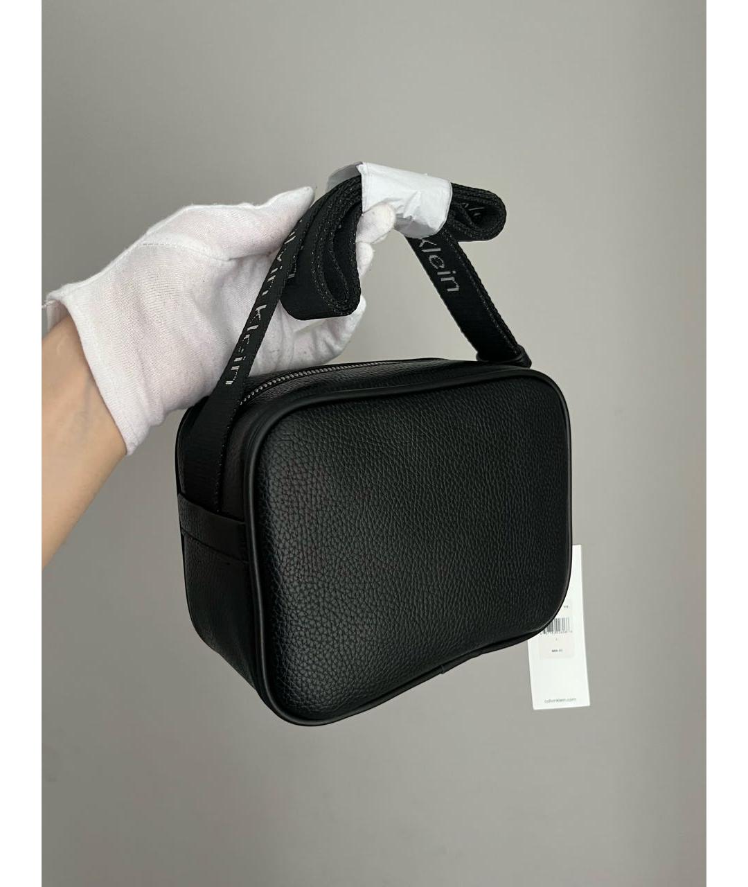 CALVIN KLEIN Черная сумка через плечо из искусственной кожи, фото 4