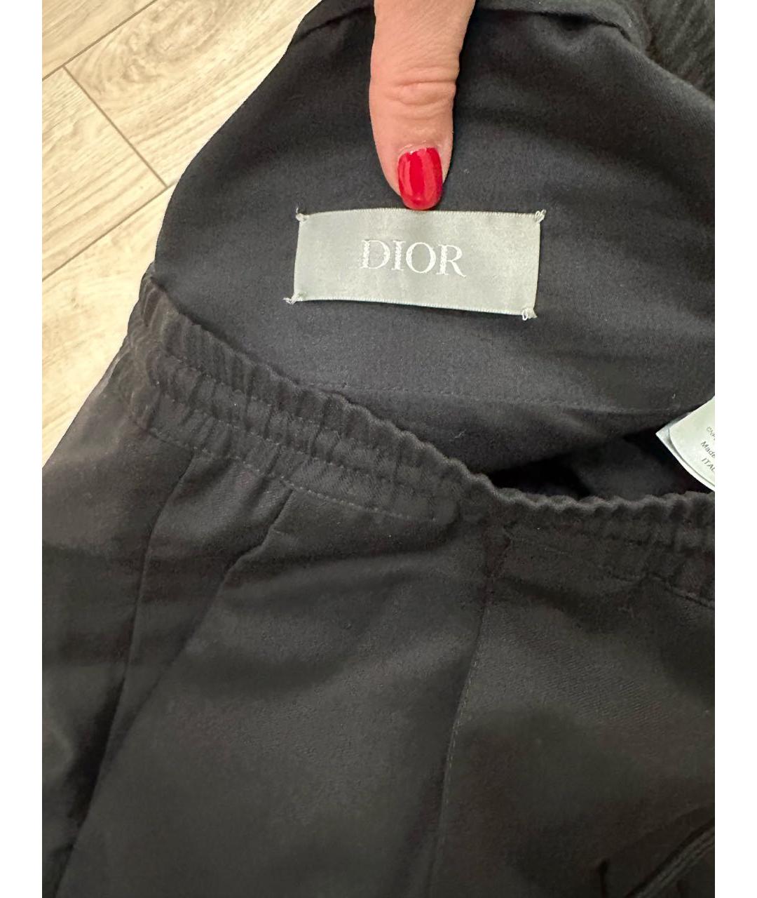 CHRISTIAN DIOR PRE-OWNED Черные шерстяные классические брюки, фото 5