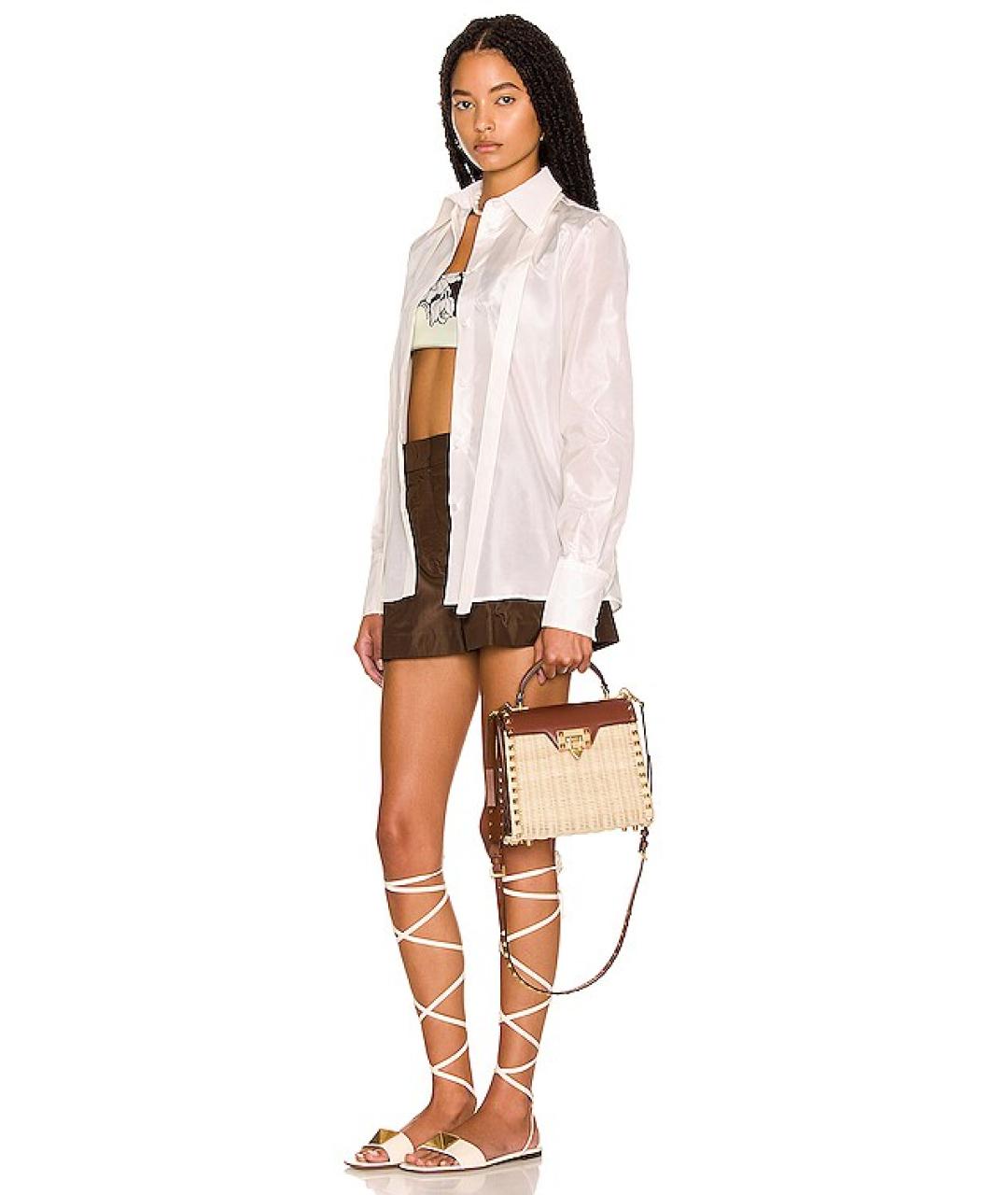 VALENTINO Коричневая пелетеная сумка с короткими ручками, фото 6