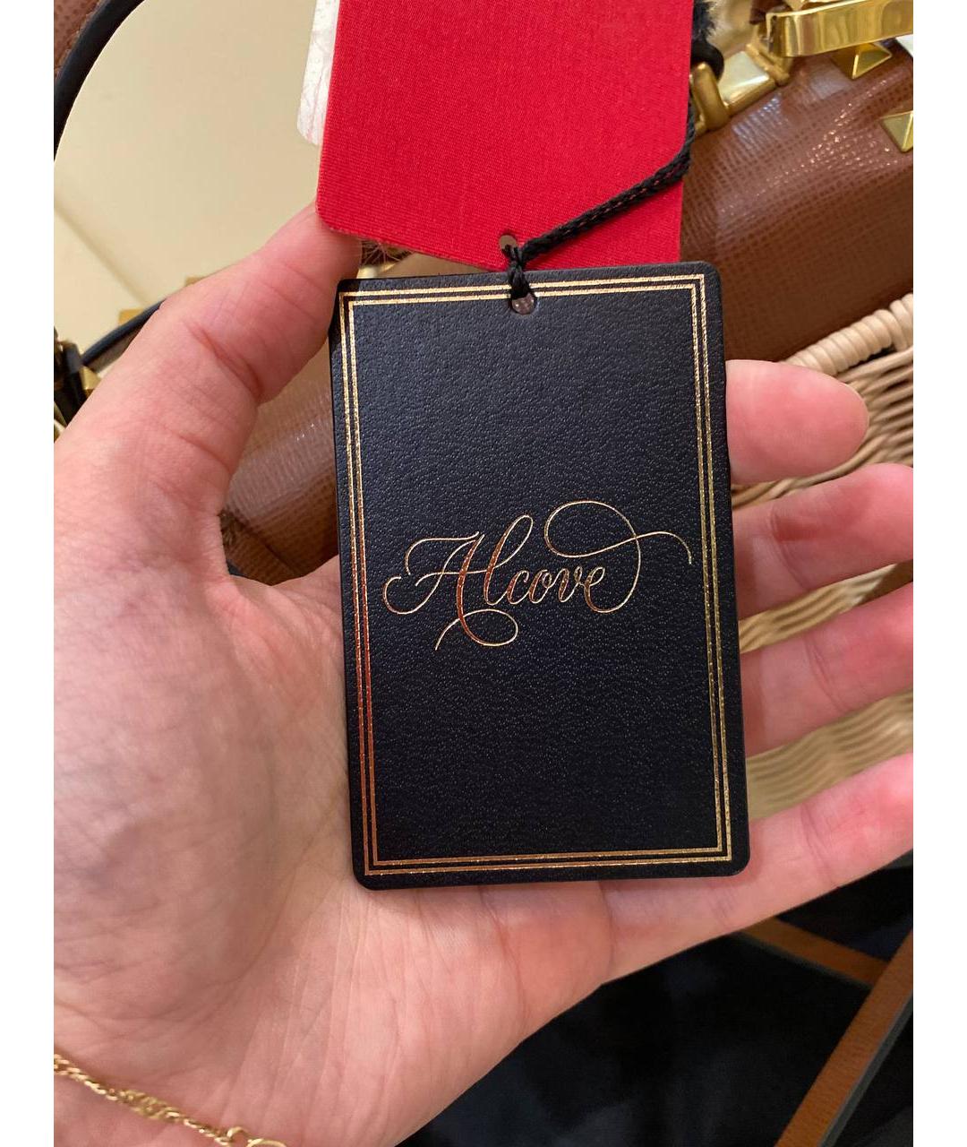 VALENTINO Коричневая пелетеная сумка с короткими ручками, фото 9