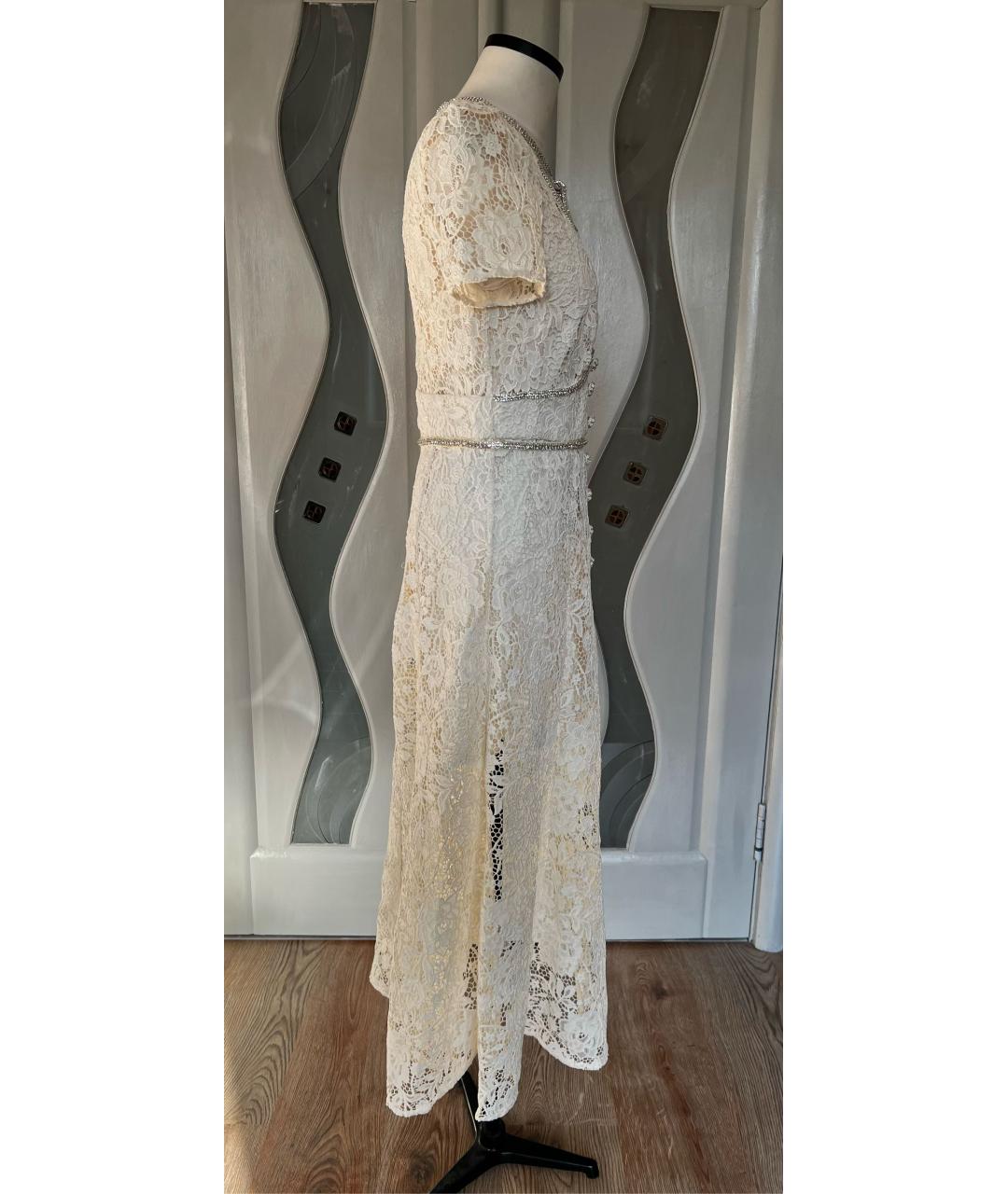 SELF-PORTRAIT Белое кружевное коктейльное платье, фото 3