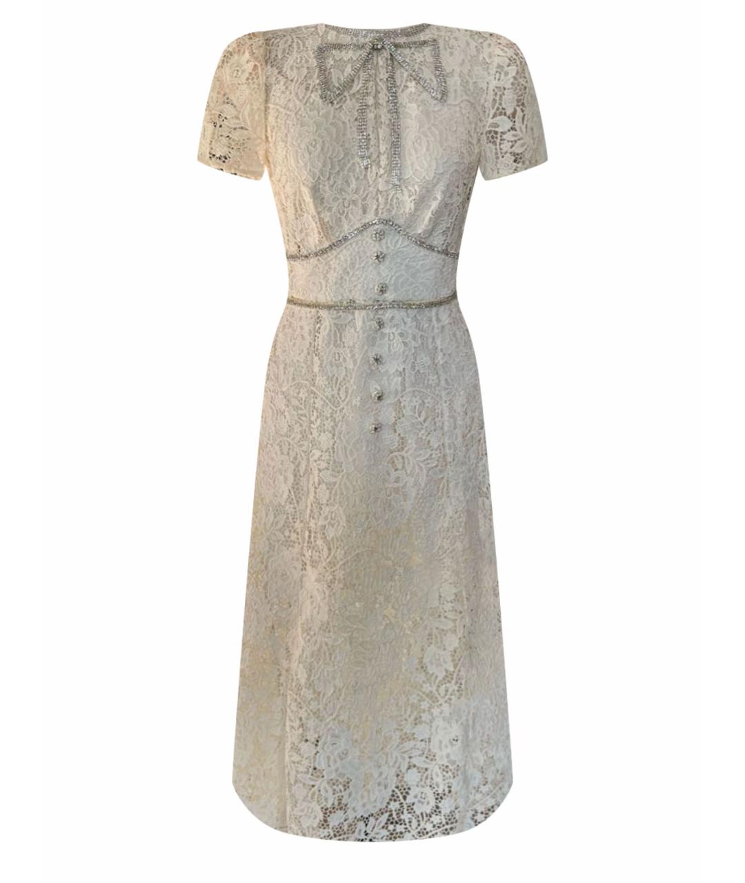 SELF-PORTRAIT Белое кружевное коктейльное платье, фото 1