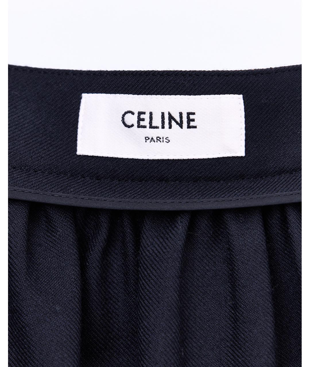 CELINE PRE-OWNED Черная шерстяная юбка миди, фото 5