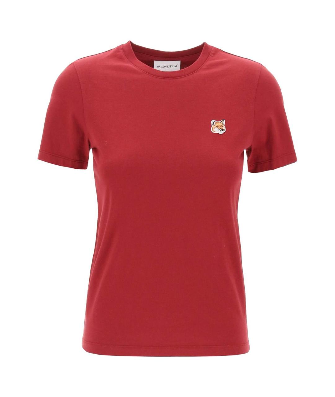 MAISON KITSUNE Красная хлопковая футболка, фото 1