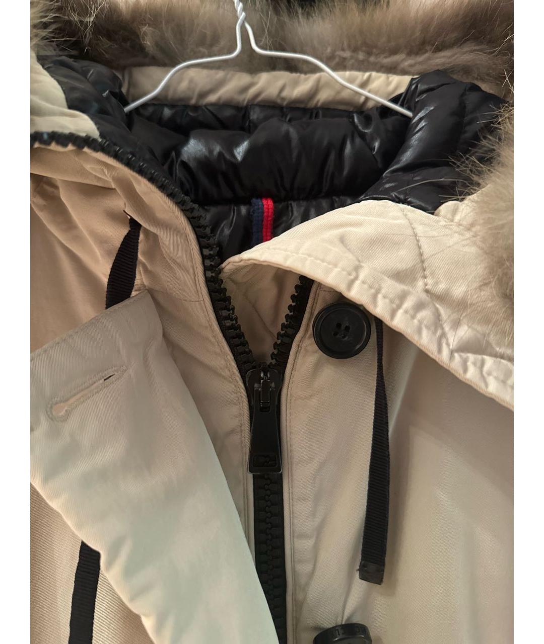 MONCLER Бежевая полиэстеровая куртка, фото 4