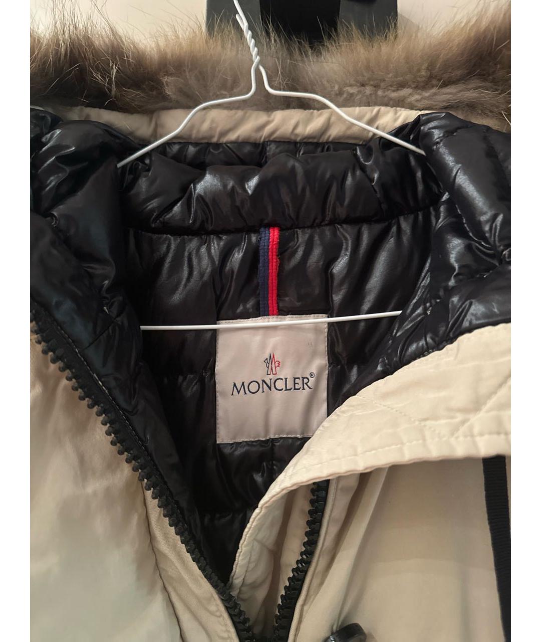 MONCLER Бежевая полиэстеровая куртка, фото 3