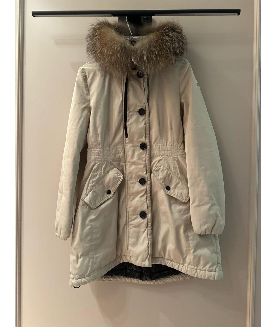 MONCLER Бежевая полиэстеровая куртка, фото 9