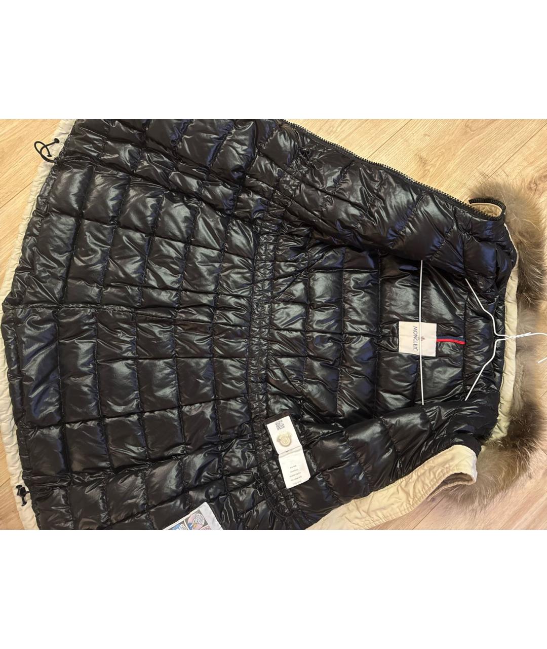 MONCLER Бежевая полиэстеровая куртка, фото 6