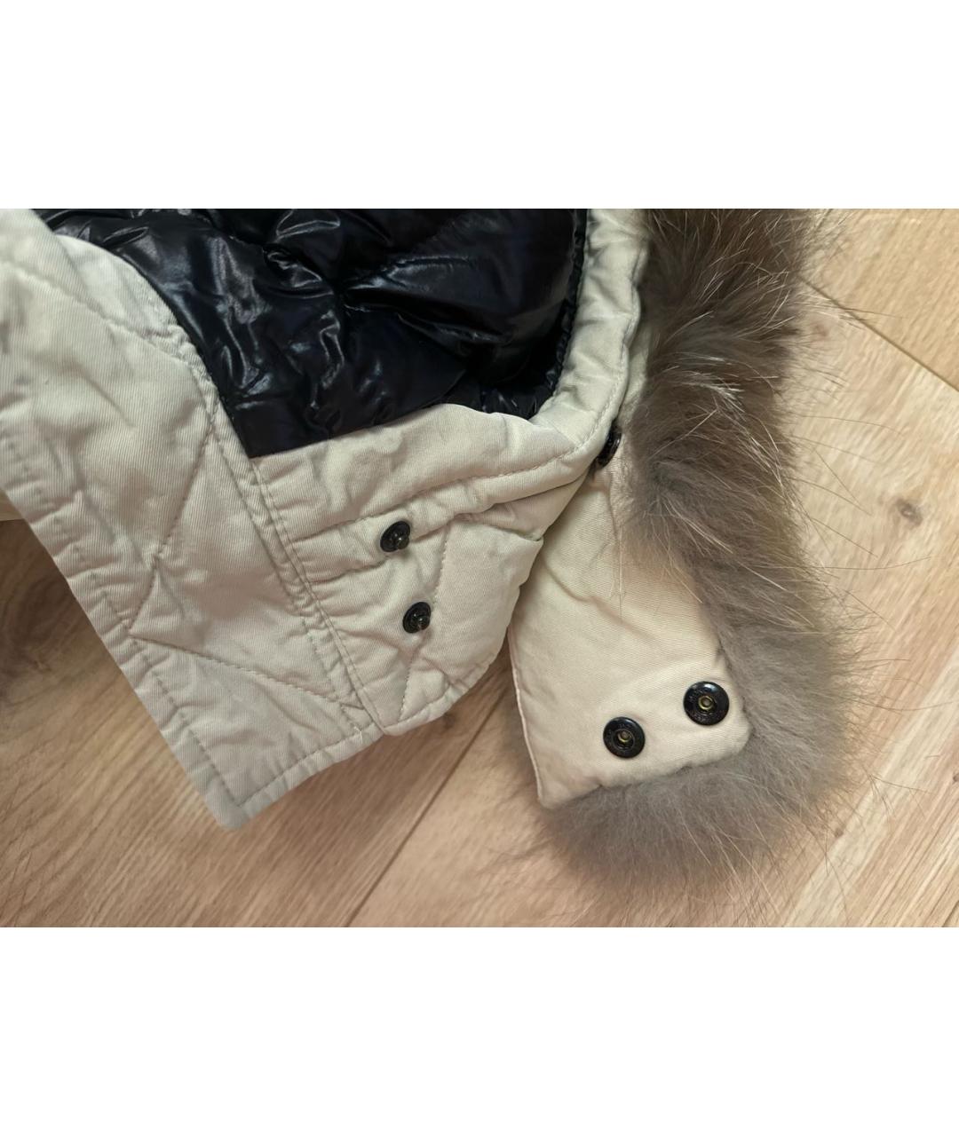 MONCLER Бежевая полиэстеровая куртка, фото 8
