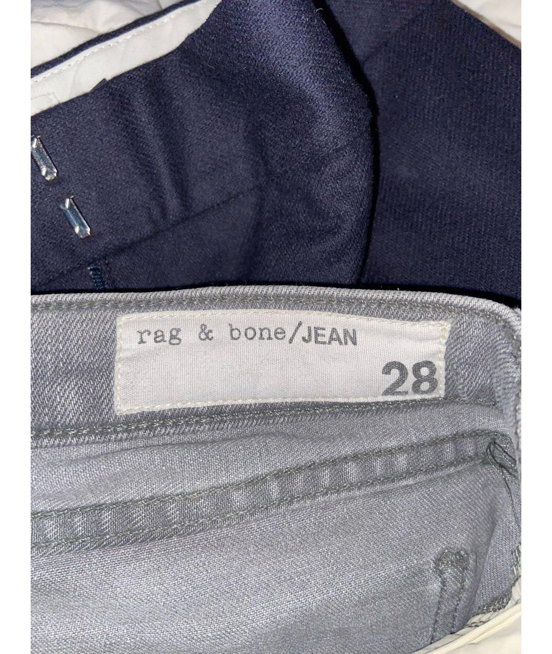RAG&BONE Серые хлопковые джинсы слим, фото 3