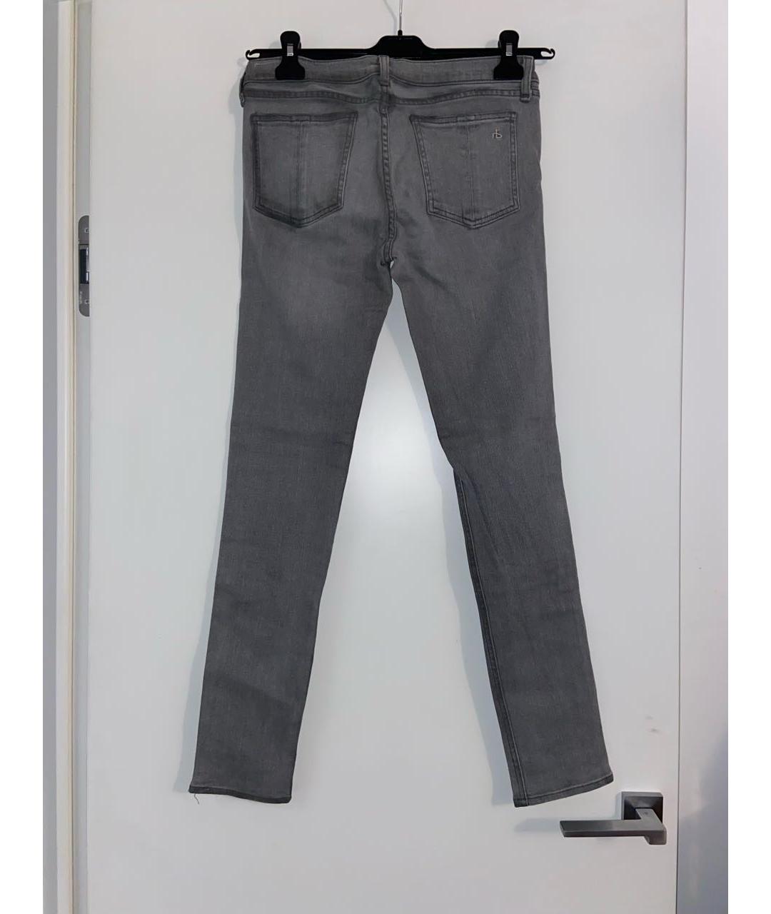 RAG&BONE Серые хлопковые джинсы слим, фото 2