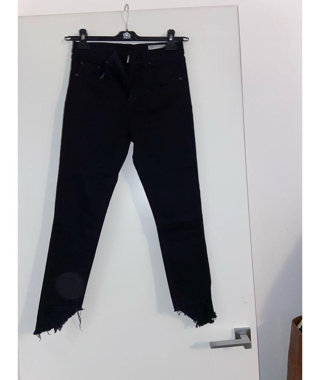 RAG&BONE Черные хлопковые джинсы слим, фото 6