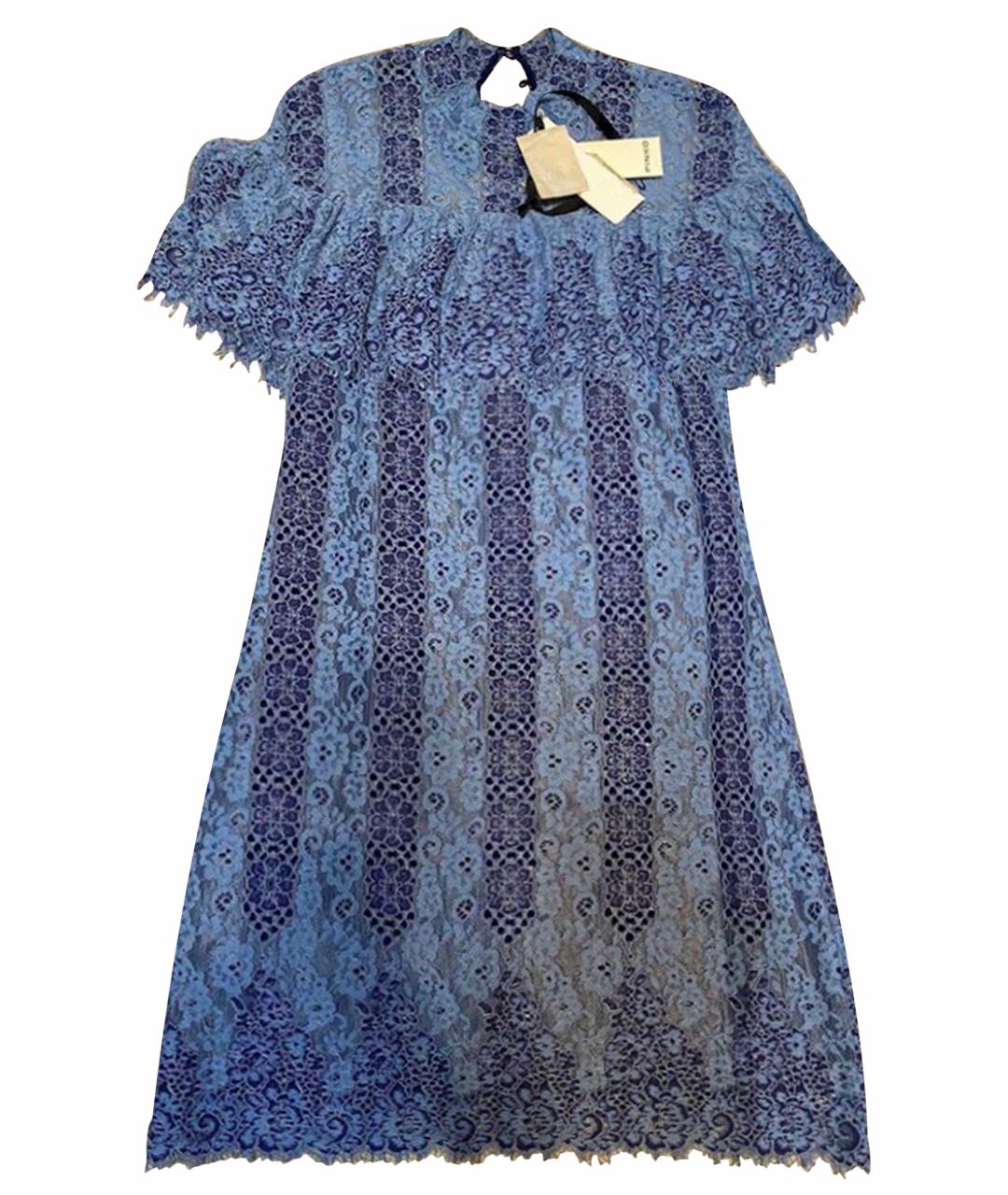 PINKO Синее кружевное повседневное платье, фото 1