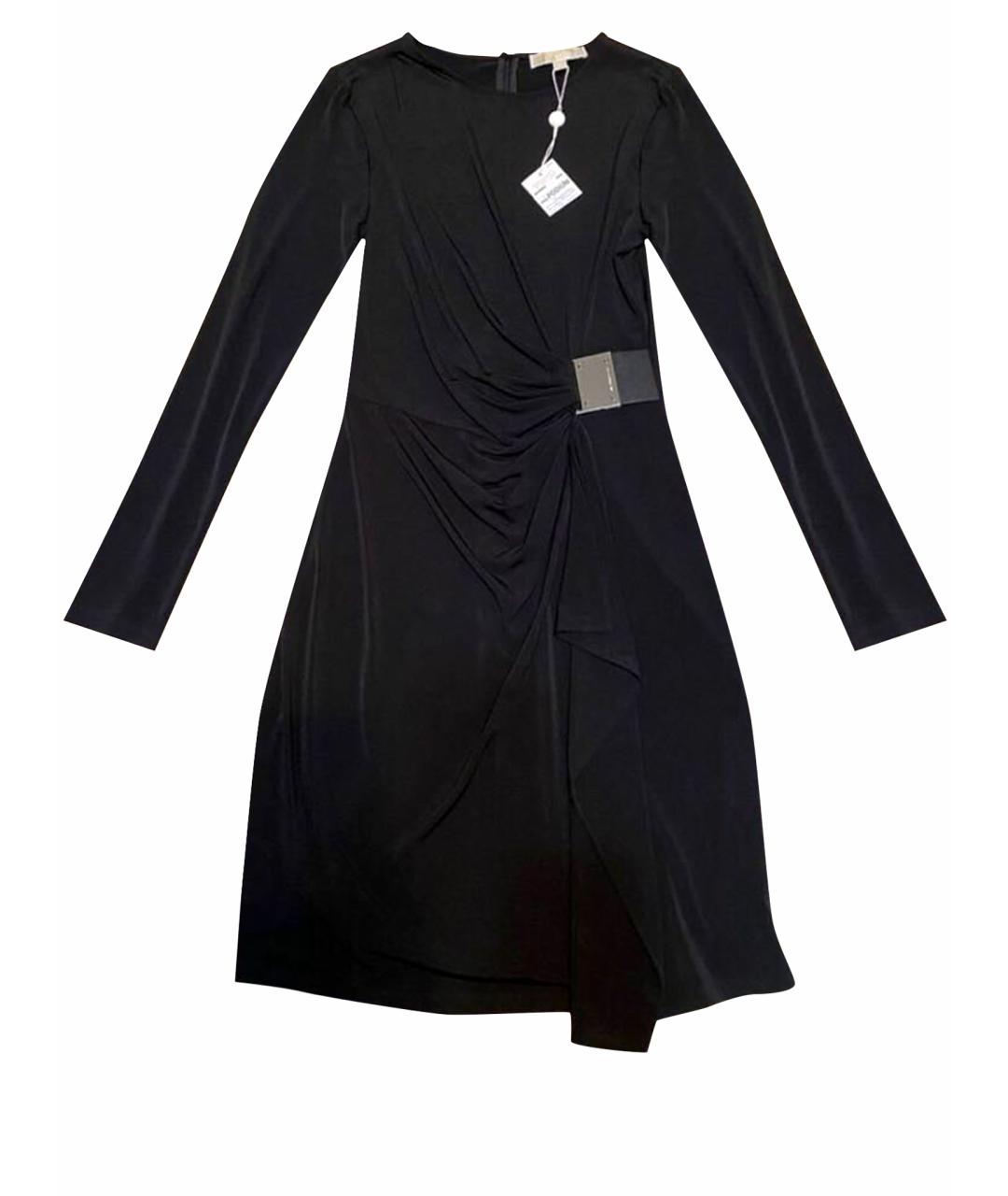 MICHAEL KORS Черное атласное вечернее платье, фото 1