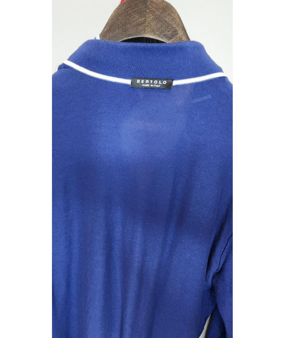 BERTOLO LUXURY MENSWEAR Темно-синий хлопковый джемпер / свитер, фото 3