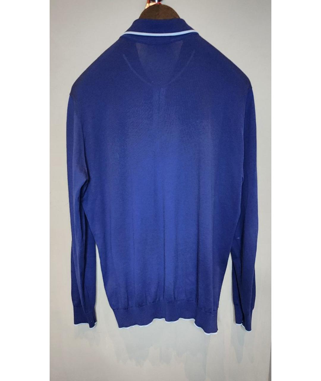 BERTOLO LUXURY MENSWEAR Темно-синий хлопковый джемпер / свитер, фото 2