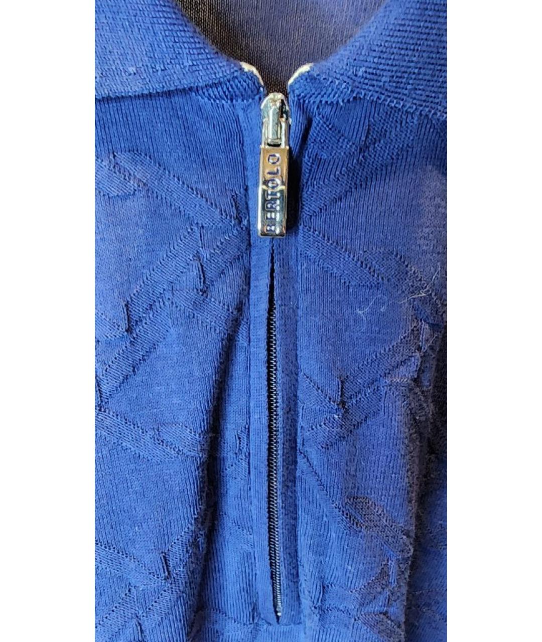 BERTOLO LUXURY MENSWEAR Темно-синий хлопковый джемпер / свитер, фото 4