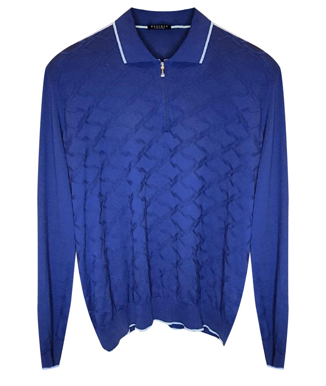 BERTOLO LUXURY MENSWEAR Темно-синий хлопковый джемпер / свитер, фото 1