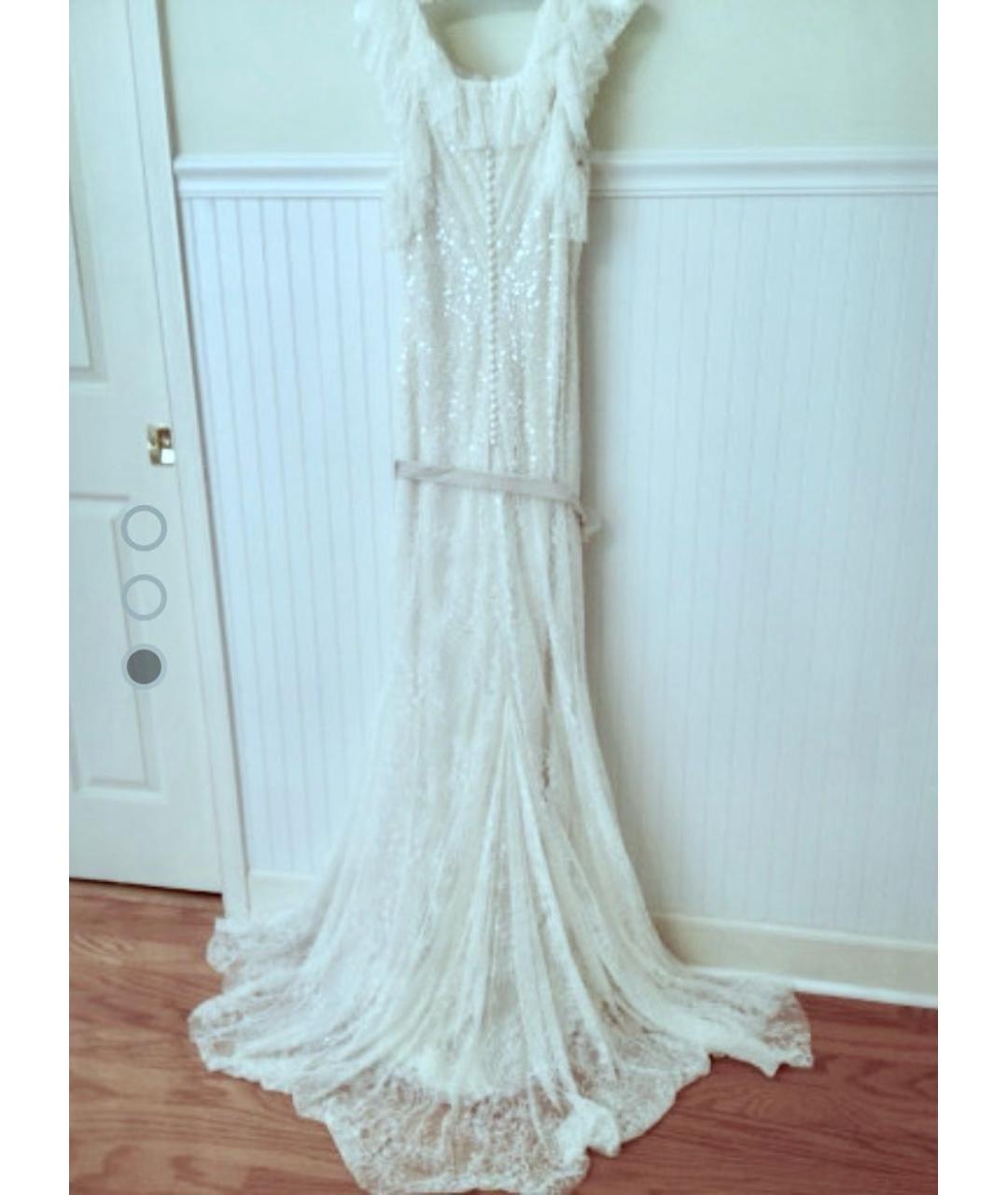 VERA WANG Белое кружевное свадебное платье, фото 3