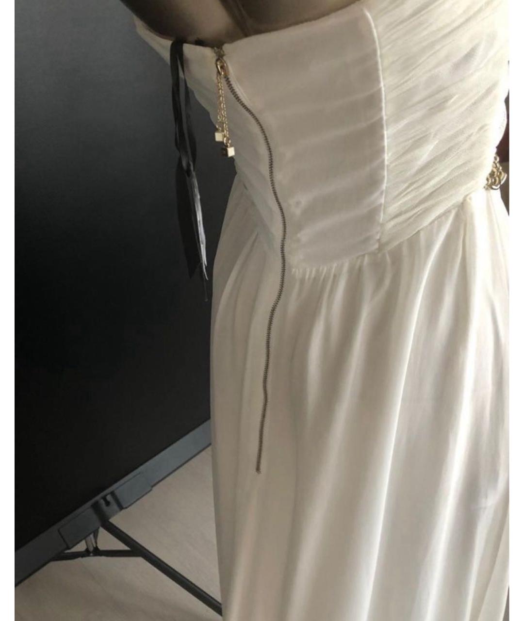 ELISABETTA FRANCHI Белое полиэстеровое вечернее платье, фото 3