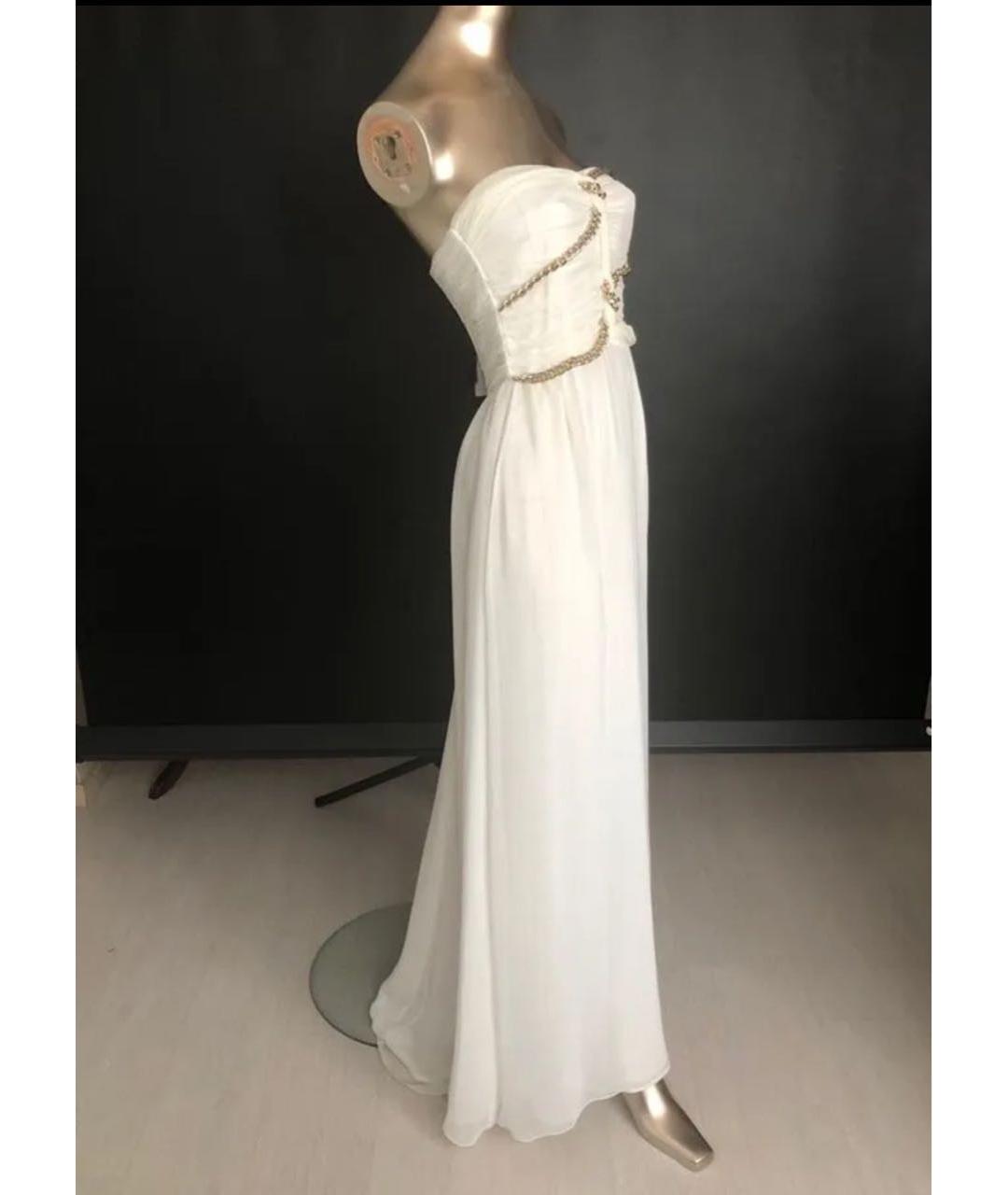 ELISABETTA FRANCHI Белое полиэстеровое вечернее платье, фото 2